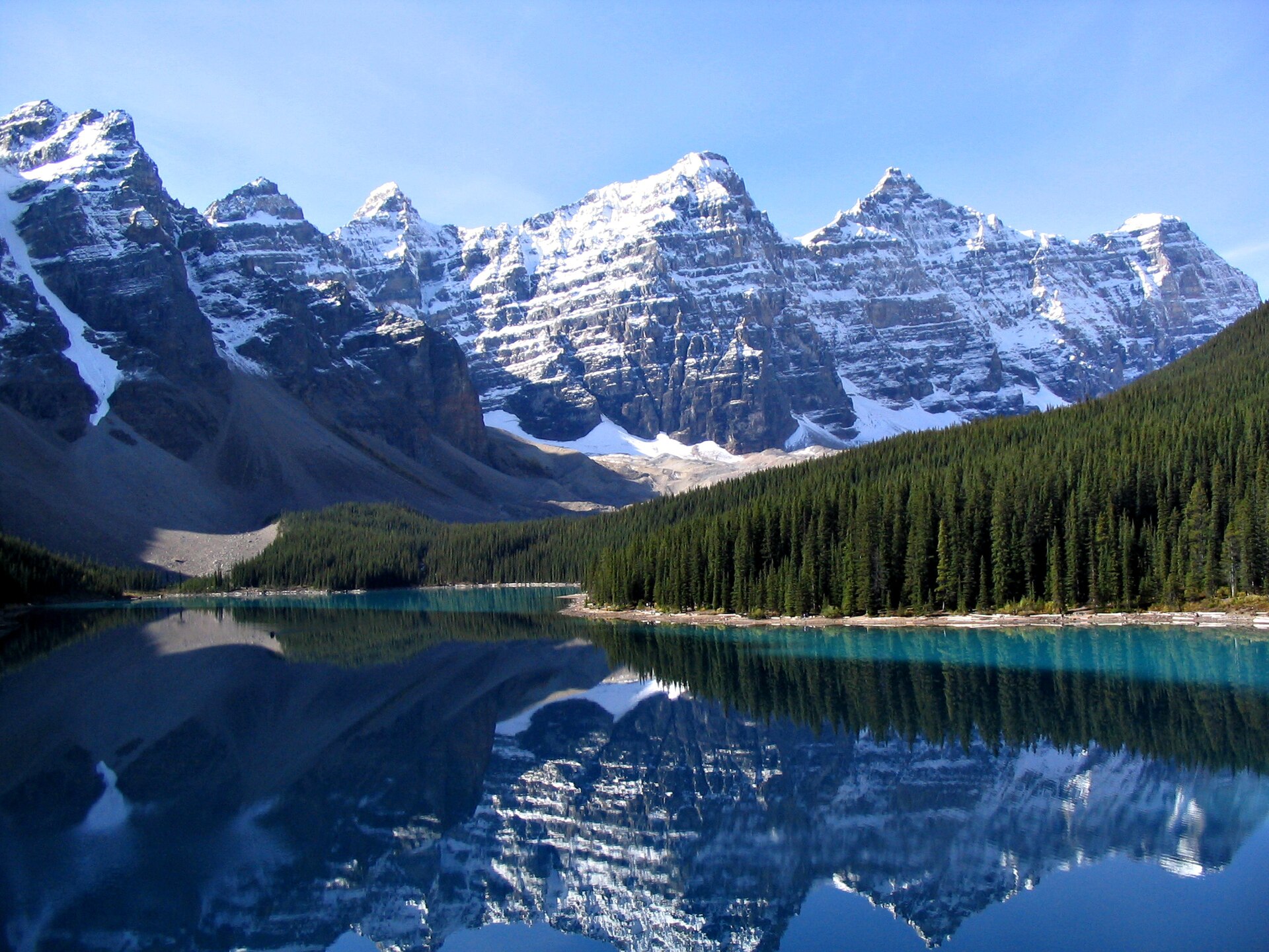 Der Moraine Lake im Banff-Nationalpark, Kanada