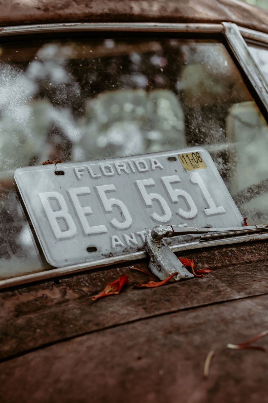 license plate on a car